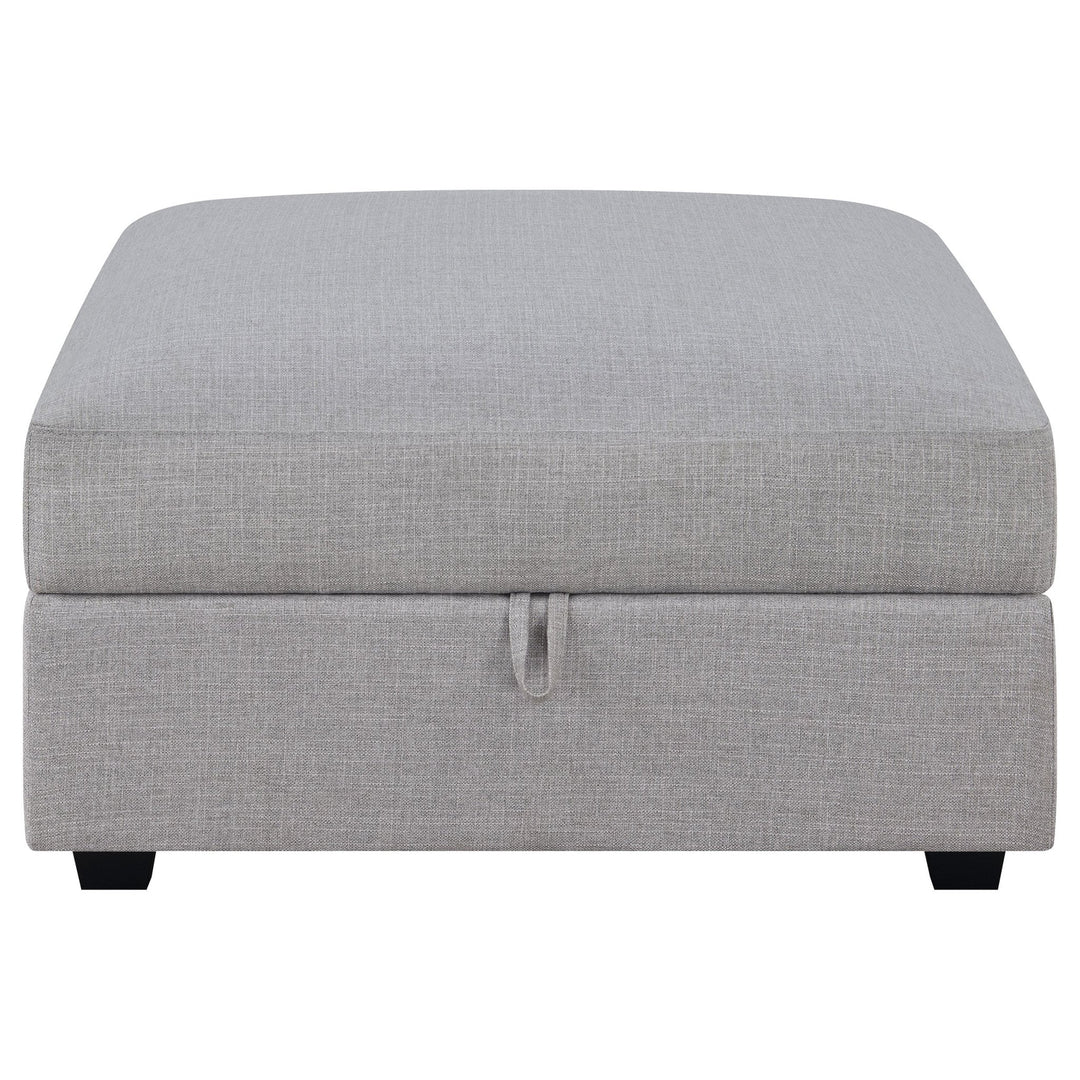 Cambria Square Upholstered Storage Ottoman Grey - What&