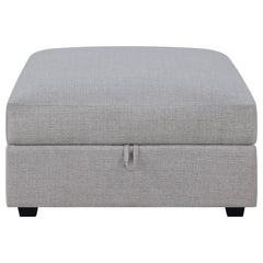 Cambria Square Upholstered Storage Ottoman Grey - What&