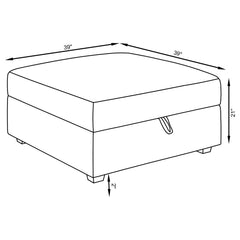 Cambria Square Upholstered Storage Ottoman Grey - What&