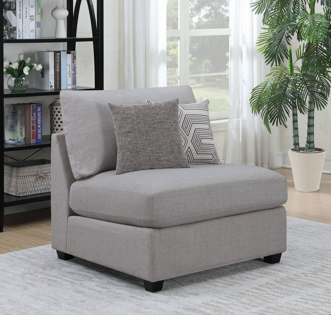 Cambria Upholstered Armless Chair Grey - What&