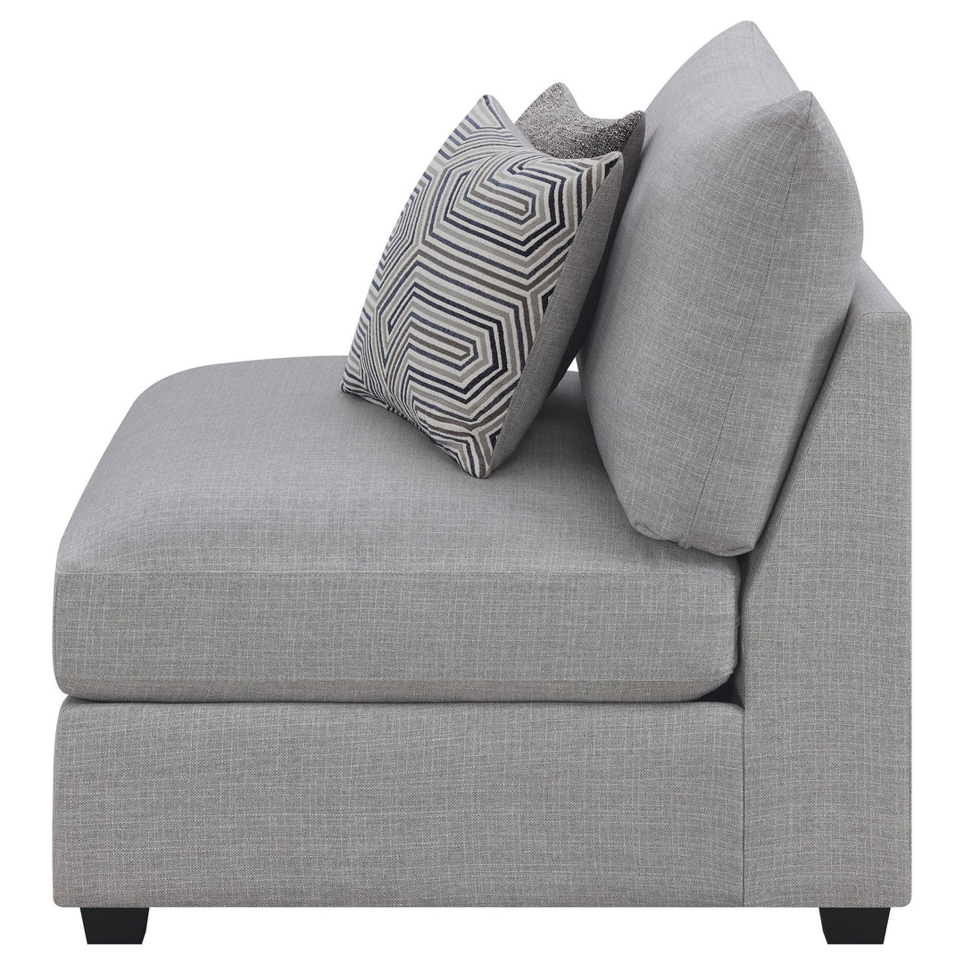 Cambria Upholstered Armless Chair Grey - What&
