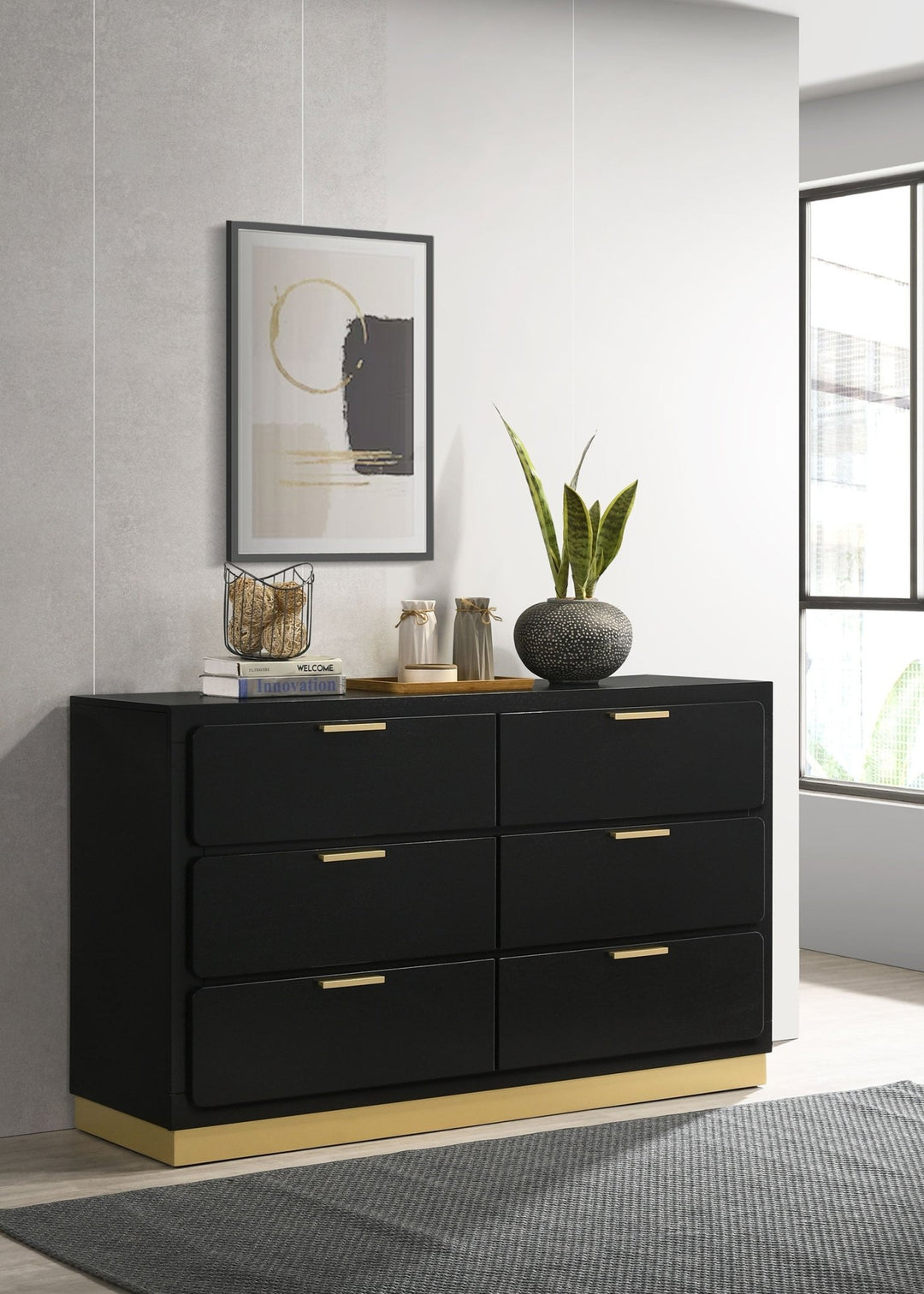 Caraway 6-drawer Dresser Black - What&