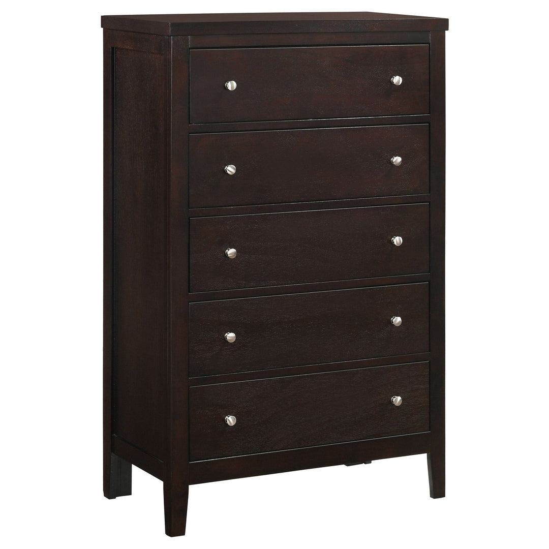 Carlton 5-drawer Bedroom Chest Cappuccino - What's New Furniture Portland