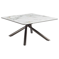 Carvell Square Sintered Stone Top Coffee Table Mirage White - What&