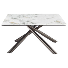 Carvell Square Sintered Stone Top Coffee Table Mirage White - What&