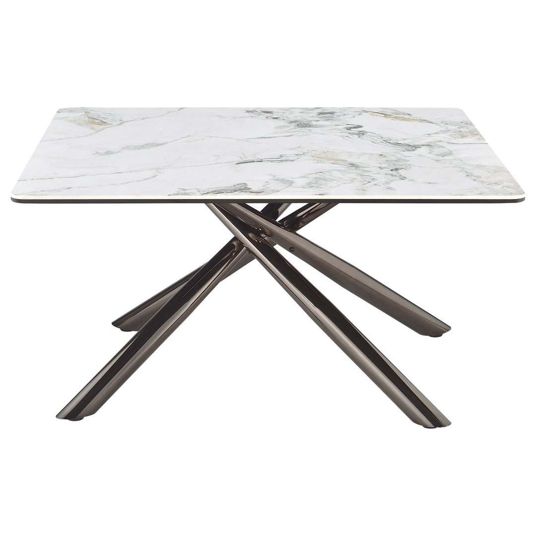 Carvell Square Sintered Stone Top Coffee Table Mirage White - What&