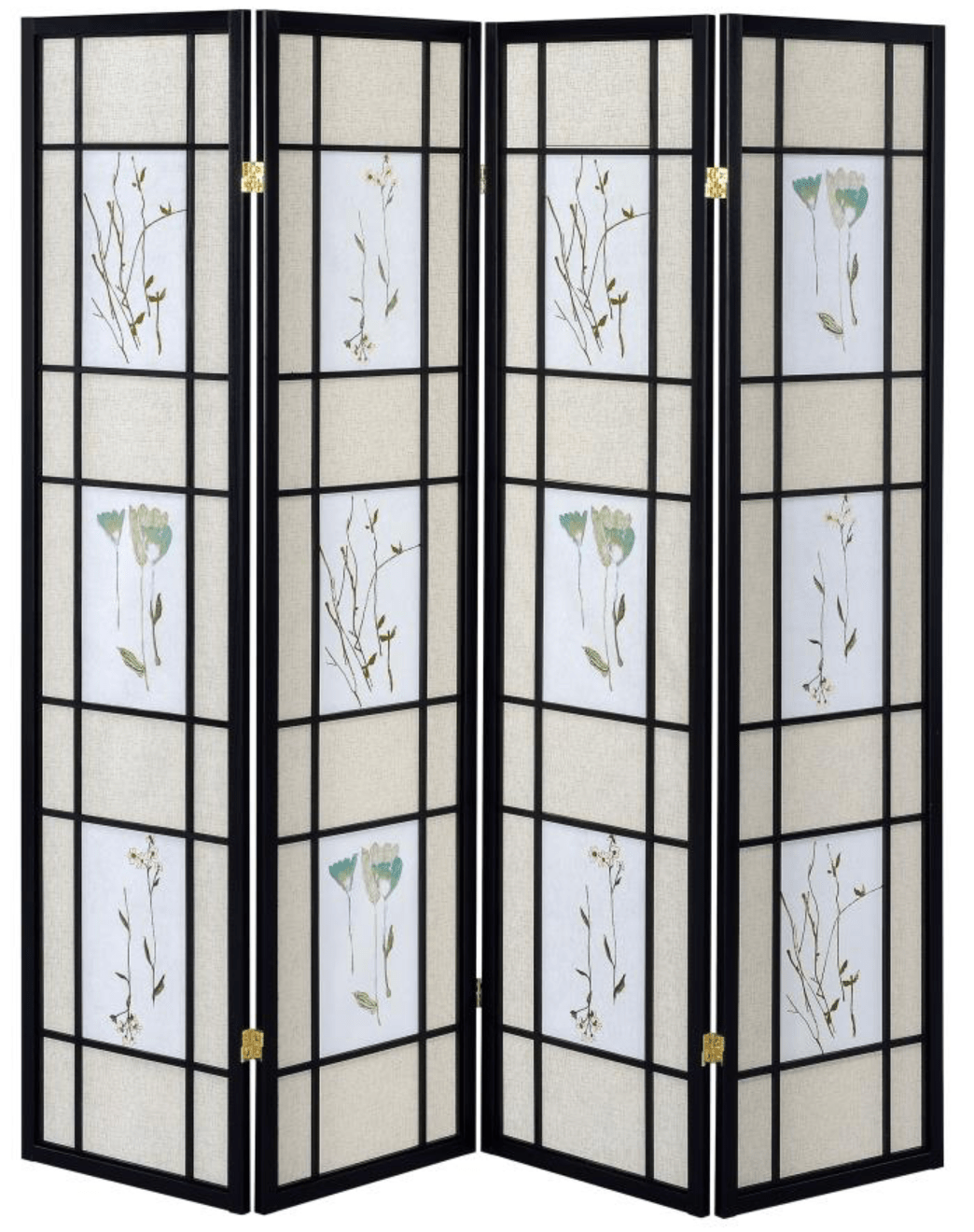 Catabella 4-Panel Room Divider Folding Shoji Screen Floral - What&