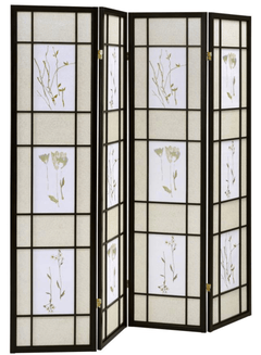 Catabella 4-Panel Room Divider Folding Shoji Screen Floral - What&