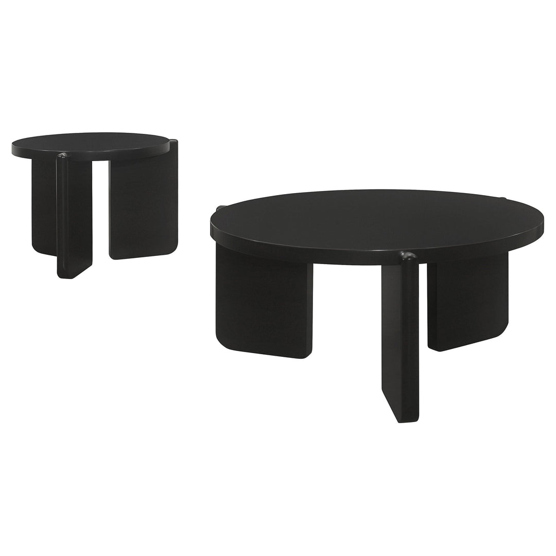 Cordova 2-piece Solid Wood Coffee and End Table Set Black - What&