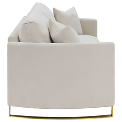 Corliss Upholstered Curved Track Arm Sofa Beige - What&