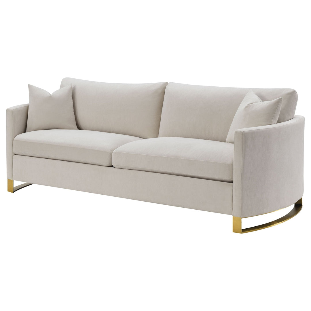 Corliss Upholstered Curved Track Arm Sofa Beige - What&