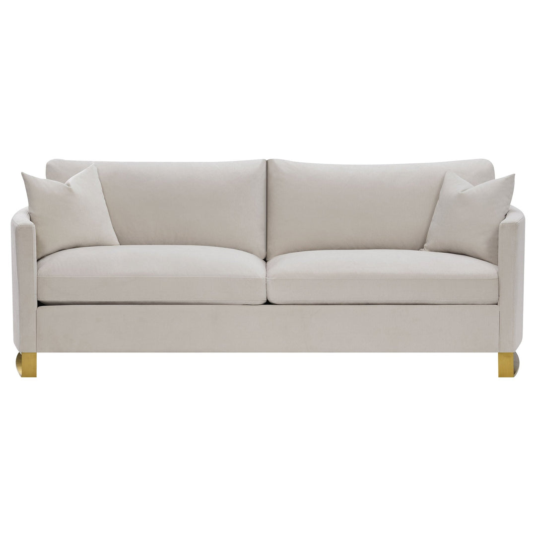 Corliss Upholstered Curved Track Arm Sofa Beige - What&
