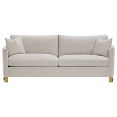 Corliss Upholstered Curved Track Arm Sofa Beige - What&