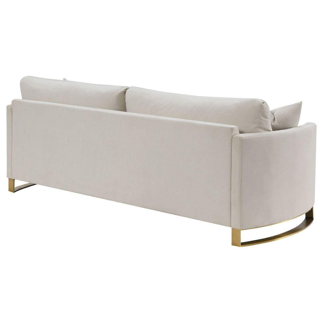 Corliss Upholstered Curved Track Arm Sofa Beige - What&