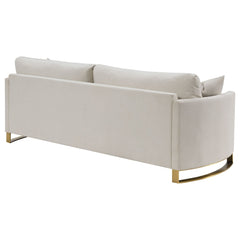 Corliss Upholstered Curved Track Arm Sofa Beige - What&