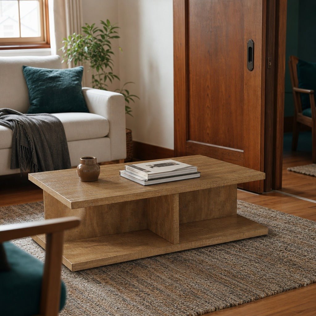 Cortona 2 Piece Coffee And End Table Set Mango styled in Portland AlbertArts foursquare living room - What&