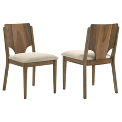 Crestmore Dining Chair Upholstered Seat Walnut (Set of 2) - What&