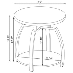 Dacre 2-piece Round Coffee and End Table Set Dark Charcoal - What&