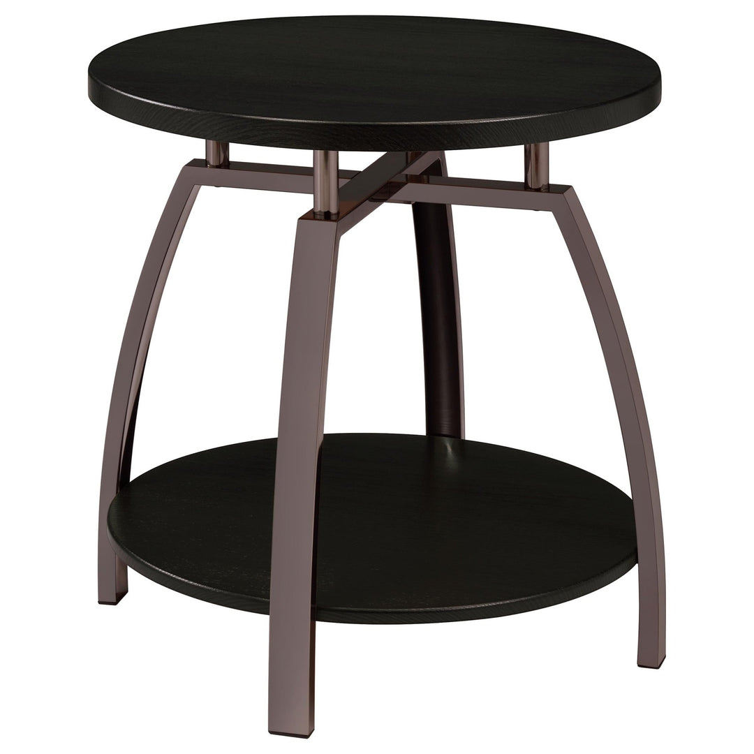 Dacre 2-piece Round Coffee and End Table Set Dark Charcoal - What&
