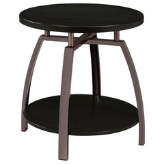Dacre 2-piece Round Coffee and End Table Set Dark Charcoal - What&
