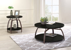 Dacre 2-piece Round Coffee and End Table Set Dark Charcoal - What&