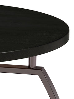 Dacre Round Engineered Wood Top Coffee Table Dark Charcoal - What&