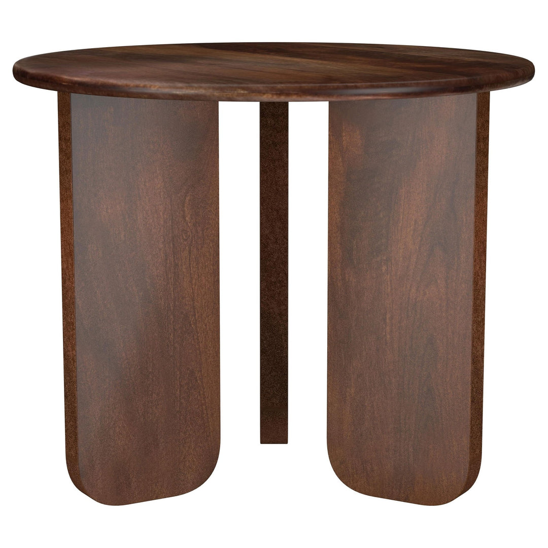 Dale Round Solid Mango Wood Side End Table Brown - What's New Furniture Portland