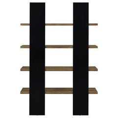 Danbrook 71-inch 4-shelf Bookshelf Black and Aged Walnut - What&