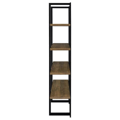 Danbrook 71-inch 4-shelf Bookshelf Black and Aged Walnut - What&