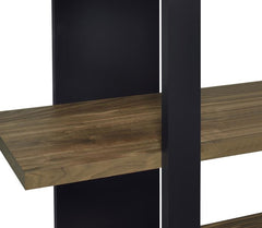 Danbrook 71-inch 4-shelf Bookshelf Black and Aged Walnut - What&