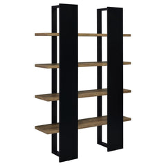 Danbrook 71-inch 4-shelf Bookshelf Black and Aged Walnut - What&