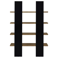 Danbrook 71-inch 4-shelf Bookshelf Black and Aged Walnut - What&