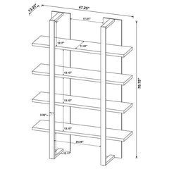Danbrook 71-inch 4-shelf Bookshelf Black and Aged Walnut - What&