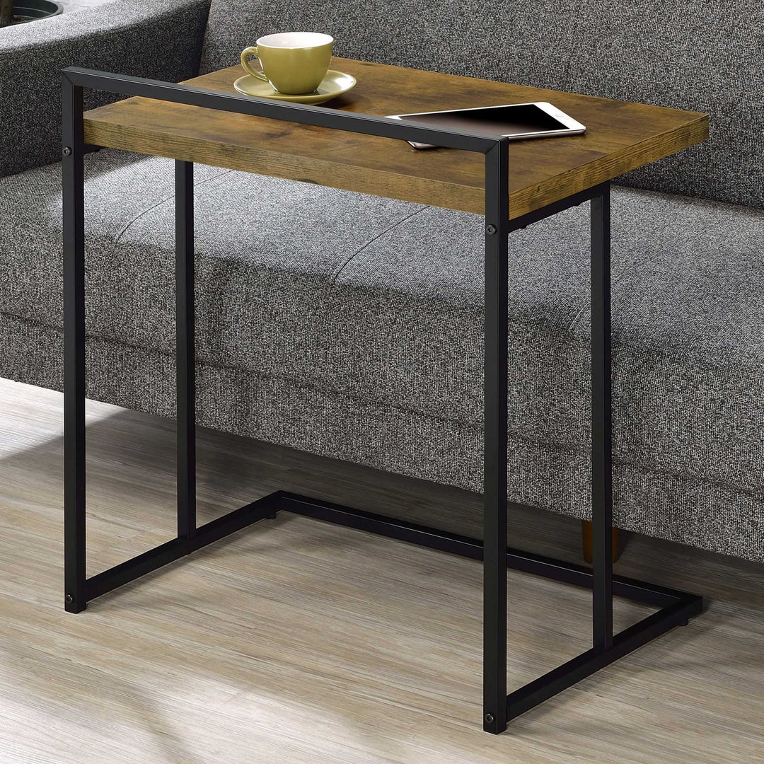 Dani Rectangular C-Shaped Sofa Side Table Rustic Nutmeg - What&