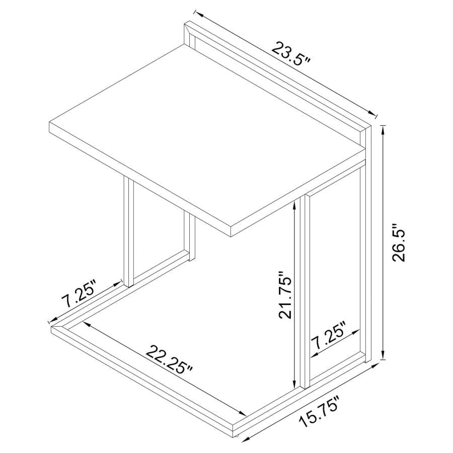 Dani Rectangular C-Shaped Sofa Side Table - What&