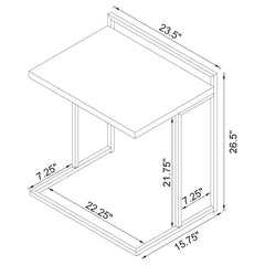Dani Rectangular C-Shaped Sofa Side Table - What&