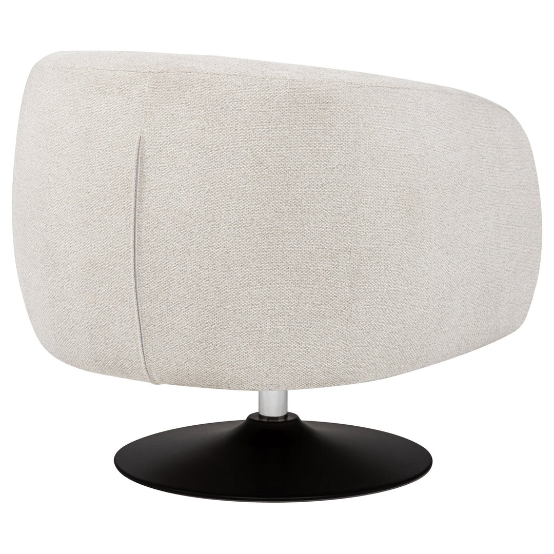 Dave Upholstered Barrel Back Swivel Club Chair Beige - What&