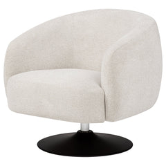 Dave Upholstered Barrel Back Swivel Club Chair Beige - What&