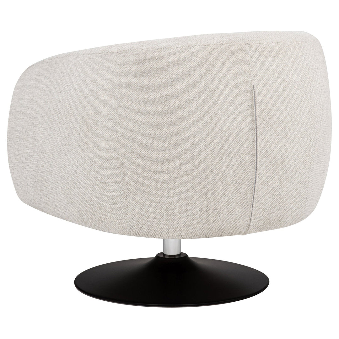 Dave Upholstered Barrel Back Swivel Club Chair Beige - What&