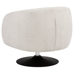 Dave Upholstered Barrel Back Swivel Club Chair Beige - What&