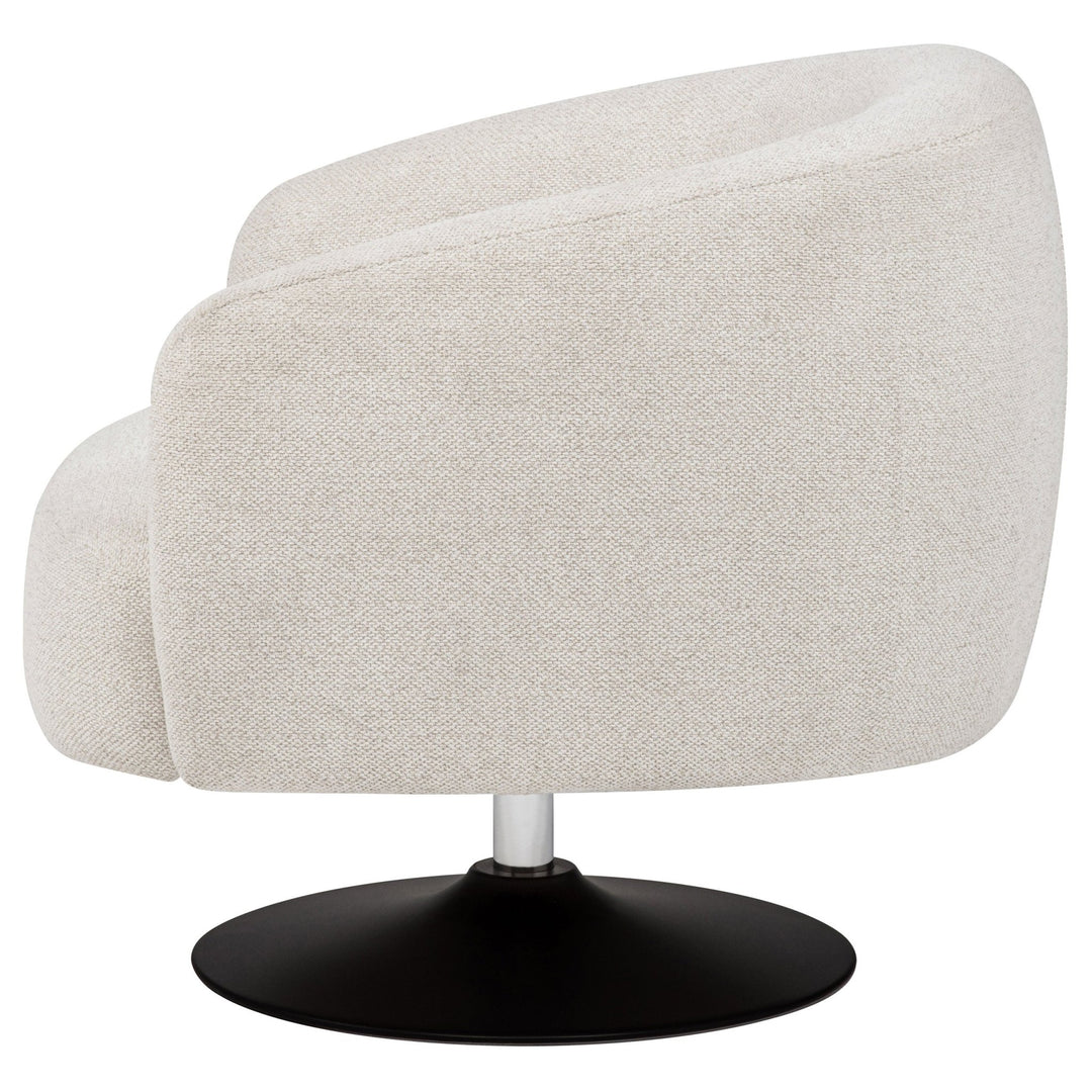 Dave Upholstered Barrel Back Swivel Club Chair Beige - What&