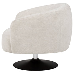 Dave Upholstered Barrel Back Swivel Club Chair Beige - What&