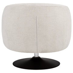 Dave Upholstered Barrel Back Swivel Club Chair Beige - What&