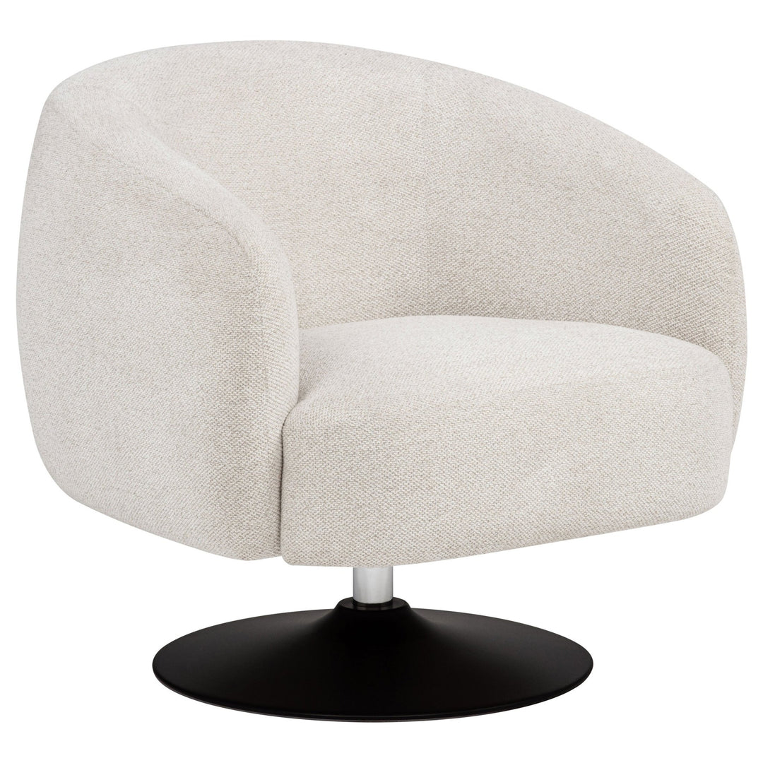 Dave Upholstered Barrel Back Swivel Club Chair Beige - What's New Furniture Portland