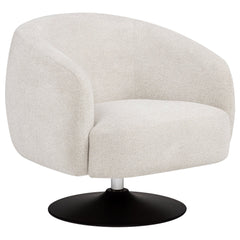 Dave Upholstered Barrel Back Swivel Club Chair Beige - What&