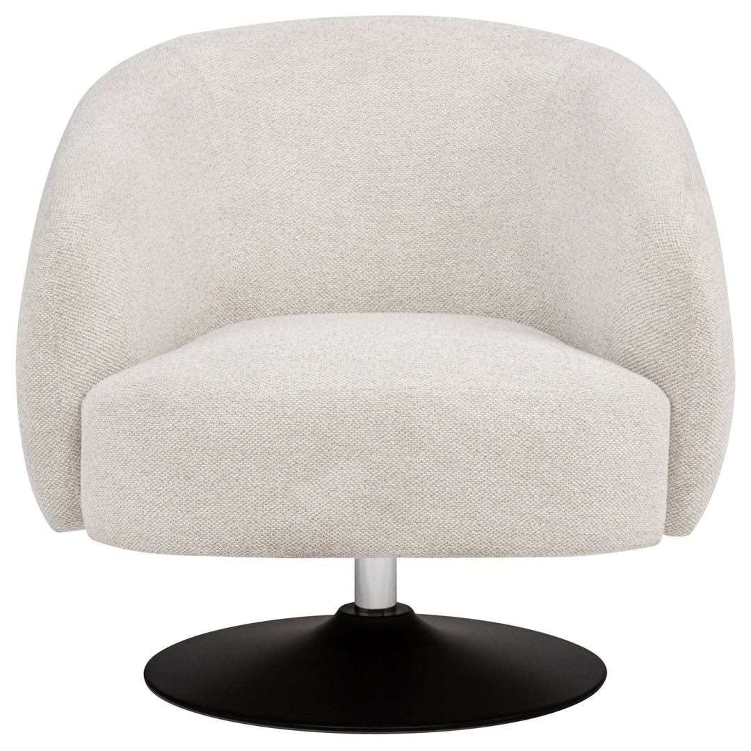 Dave Upholstered Barrel Back Swivel Club Chair Beige - What&