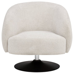 Dave Upholstered Barrel Back Swivel Club Chair Beige - What&