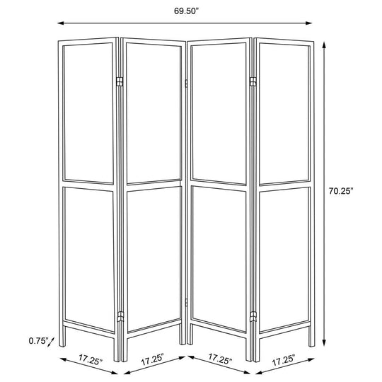 Deepika 4 - Panel Room Divider Folding Screen - Whats New Furniture - Portland, Oregon