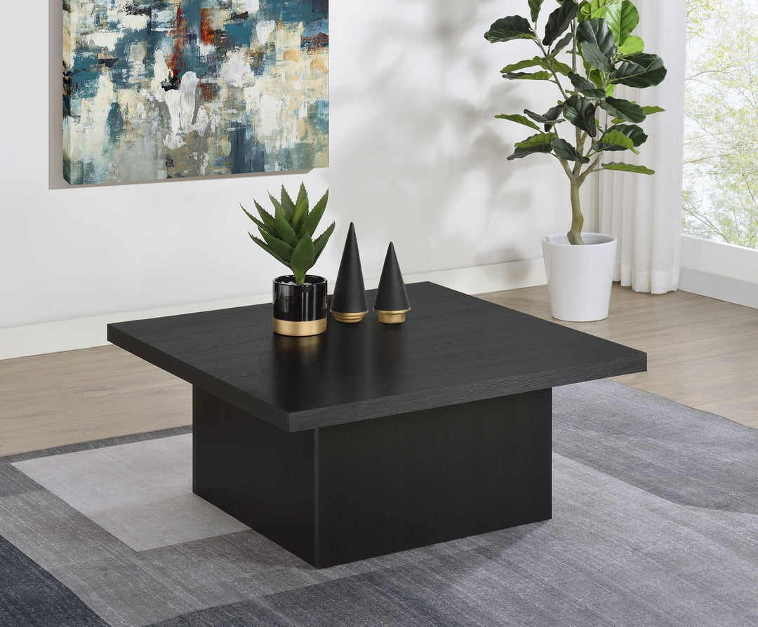 Devar Square Engineered Wood Cocktail Coffee Table Black - What&