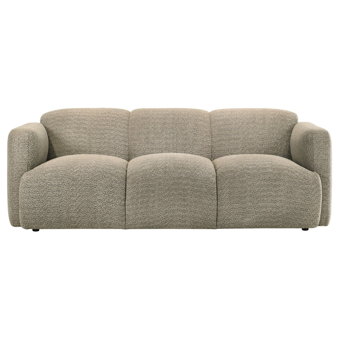 Dorset Fabric Upholstered Round Track Arm Sofa Brown - What&